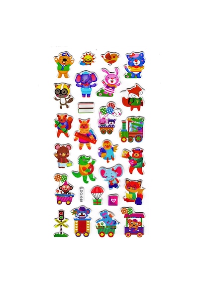 Sticker Kabartmalı Defter Planlayıcı Etiket Ldg048 -17x9 Cm- Okul Hayvanlar