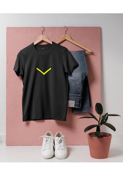 Oversize Onbaşı Rütbesi Tasarım Unisex T-shirt Siyah