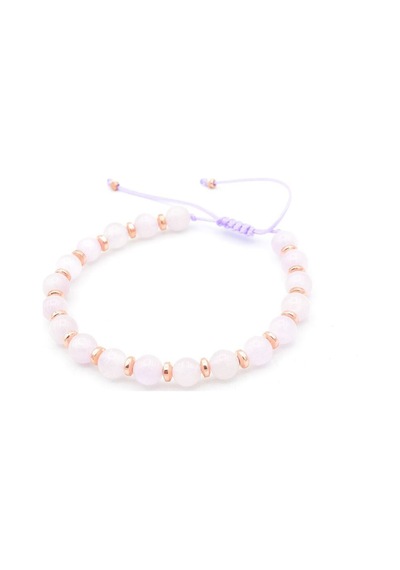 Murty99 Makrome Model Hakiki Kunzit Taşı Bileklik 6.5 Mm Pembe