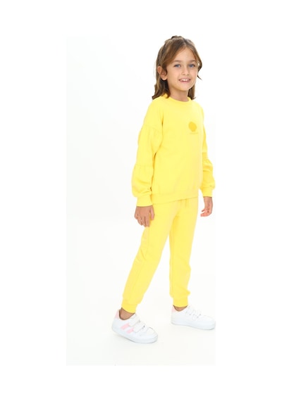 Toontoy Kids Toontoy Kız Çocuk Deniz Kabuğu Nakışlı Eşofman Takım Koyu Sarı