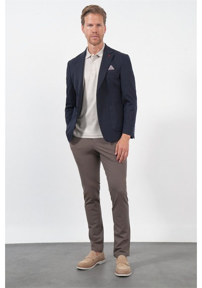 İmza Lacivert 6 Drop Slim Fit Pamuklu Ceket 1002260126