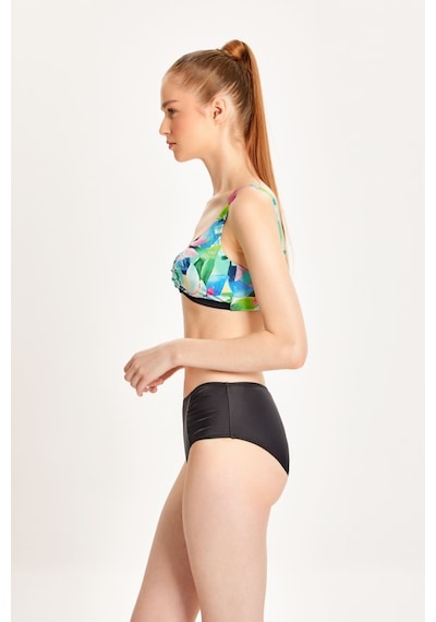 Too Salty Swimwear Kadın Desenli Toparlayıcı Yüksek Bel Bikini Takımı 24s125st Siyah