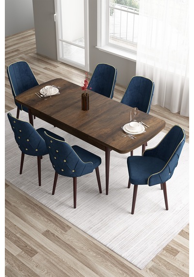 Canisa Tia Serisi 80x132 Açılabilir Mdf Mutfak Masası Takımı Barok Masa 6 Lacivert Sandalye Masa Barok Ahşap Desen Sandalye Lacivert Canisa Tia Serisi 80x132 Açılabilir Mdf Mutfak Masası Takımı Barok Masa 6 Lacivert Sandalye Masa Barok Ahşap Desen Sandalye Lacivert