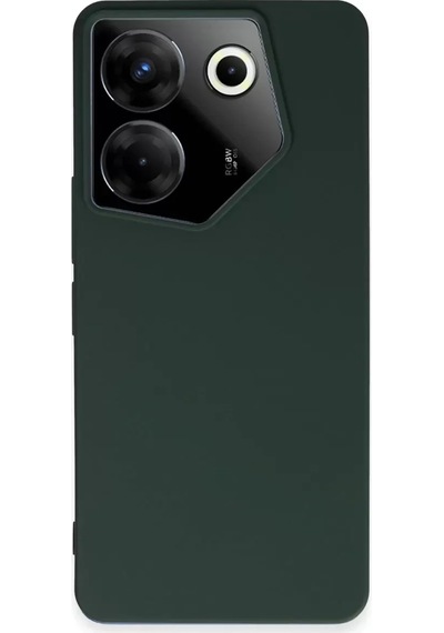 Newface Tecno Camon 20 Pro 5g Kılıf First Silikon - Koyu Yeşil Resimdeki