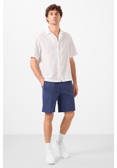 Tommylife Parlament Standart Fit Dokuma Hafif Esnek Chino Erkek Şort - 81292 Mavi