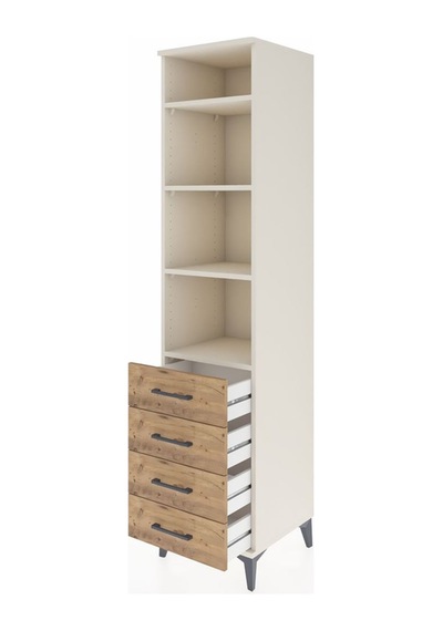 Hyperion Dolap 4 Raflı 4 Çekmeceli 44x44x195 Aytaşı-çam Aytaşı