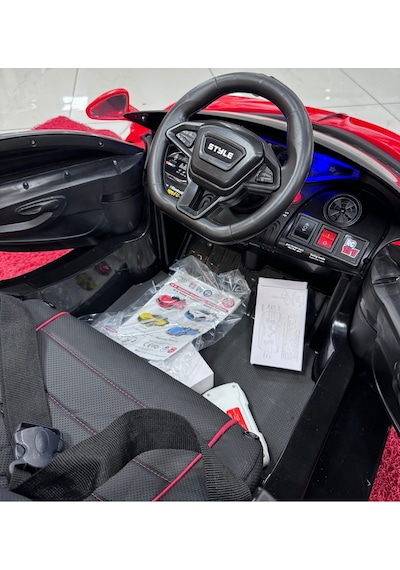 Poyraz Akülü Güçlü Motorlu 12v Akülü Araba Özel Plaka Kırmızı
