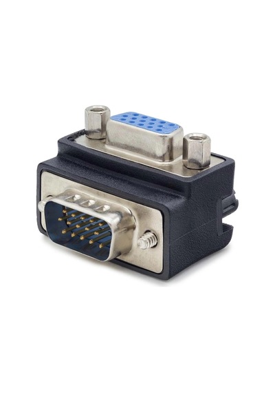Hadron HDX5045 VGA Erkek to Dişi 90 Derece Açılı L Tipi Adaptör - Siyah - 1 ADET