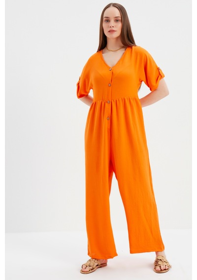 Meecy Kadın Ayrobin Uzun Tulum Oranj Oranj