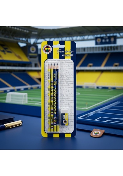 Bakgelal Fenerbahçe Lisanslı Kırtasiye Seti 4 Adet Kurşun Kalem Ve Silgi Taraftar Okul Seti - 9072906584558 Sarı - Lacivert
