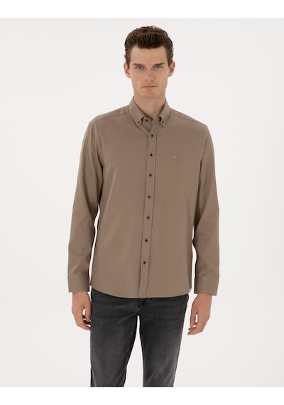 Pierre Cardin Erkek Vizon Gömlek Desenli 50316736-vr052 Vizon