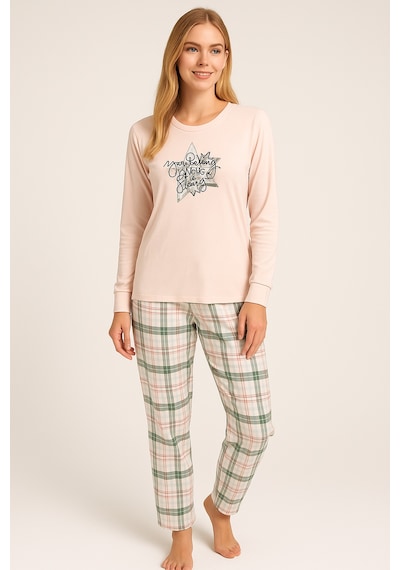 Mutlu City Kadın Yumuşak Doku Termal Pijama Takımı 42050 Somon