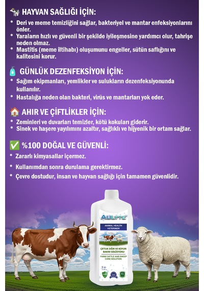 Büyükbaş Küçükbaş Hayvan Bakım Solüsyonu 1 Lt