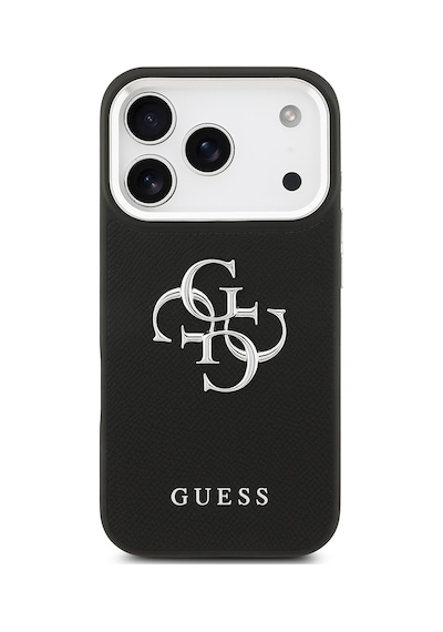 Apple Uyumlu iPhone 17 Pro Kılıf Guess Lisanslı Pu Deri 4g Büyük Metal Logo Dizaynlı Kapak Siyah