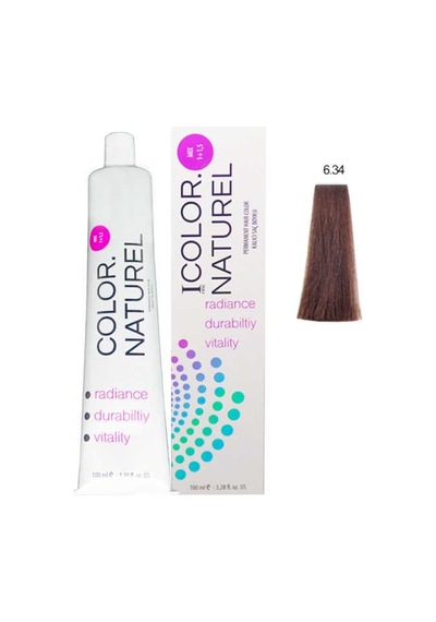 Color Naturel Kalıcı Saç Boyası 100 Ml 6.34 Orta Altın Bakır