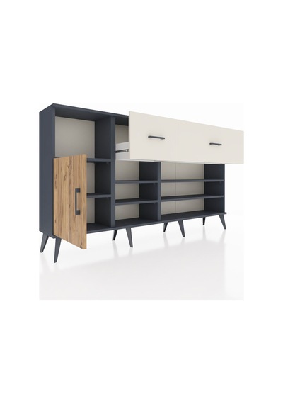 Arges Konsol 6 Raflı 2 Çekmeceli Tek Kapaklı 176x30x99 Antrasit-çam/aytaşı Atlas Çam/aytası - Antrasıt Arges Konsol 6 Raflı 2 Çekmeceli Tek Kapaklı 176x30x99 Antrasit-çam/aytaşı Atlas Çam/aytası - Antrasıt