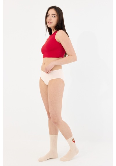 Air Pudra Yüksek Bel Slip Külot Pudra