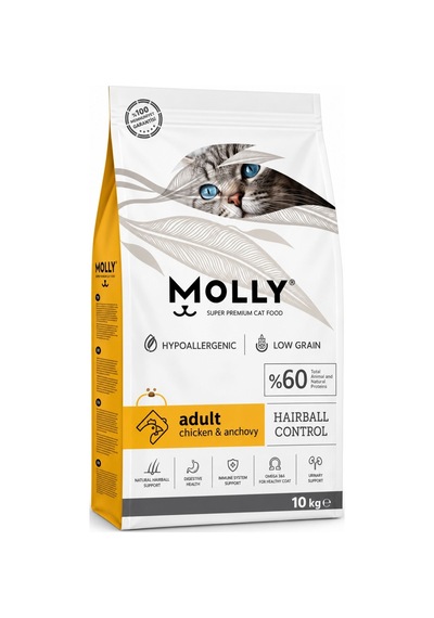 Molly Tavuklu Ve Hamsili Yetişkin Kedi Maması 10 Kg