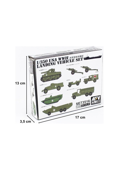 Afv Club Se73516 1/350 Ölçek, Us Ww2 Çıkartma Gemisi Araç Seti, Plastik Model Kiti