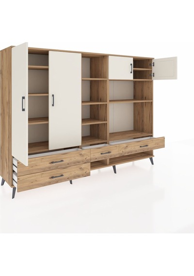 Hyperion Dolap 12 Raflı 4 Çekmeceli 4 Kapaklı 220x44x163 Çam-ayta Çam-aytaşı/çam Hyperion Dolap 12 Raflı 4 Çekmeceli 4 Kapaklı 220x44x163 Çam-ayta Çam-aytaşı/çam