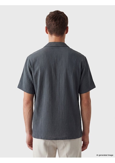 Lcw Vision Yeşil Regular Fit Krinkle Erkek Gömlek
