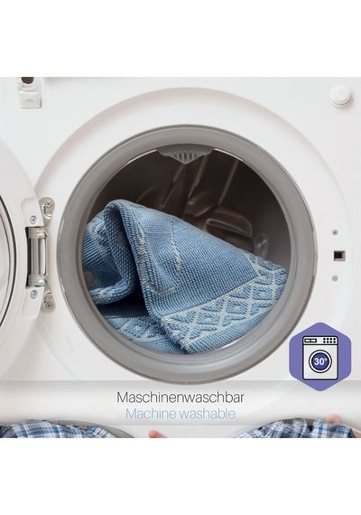 Soffy Mavi & Mavi 2 Adet 50x70 Cm Banyo Paspası %100 Doğal Pamuk Ayak Paspası Ayak Havlusu Mavi
