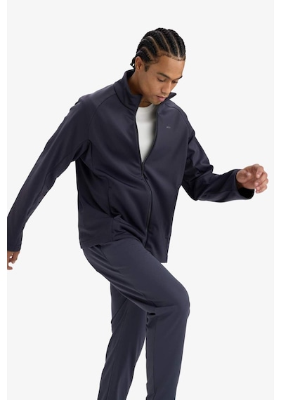 Defacto Defactofit Su İtici Slim Fit Dar Kesim Fermuarlı Softshell Yağmurluk E9495ax25auar214 Antrasit