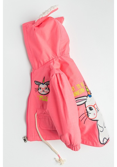 Babymod Babymodunicorn Işlemeli Içi Peluş Neon Pembe Kız Bebek Mont