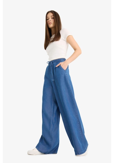 Defacto Pull On Wide Leg Yüksek Bel Uzun Akışkan Kumaş Yıkamalı Pantolon D8243AX25SM Mavi Defacto Pull On Wide Leg Yüksek Bel Uzun Akışkan Kumaş Yıkamalı Pantolon D8243AX25SM Mavi