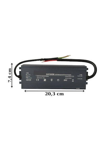 HazarLed 24 Volt 12,5 Amper Ip67 Su Geçirmez Dış Cephe Led Adaptör 300 Watt