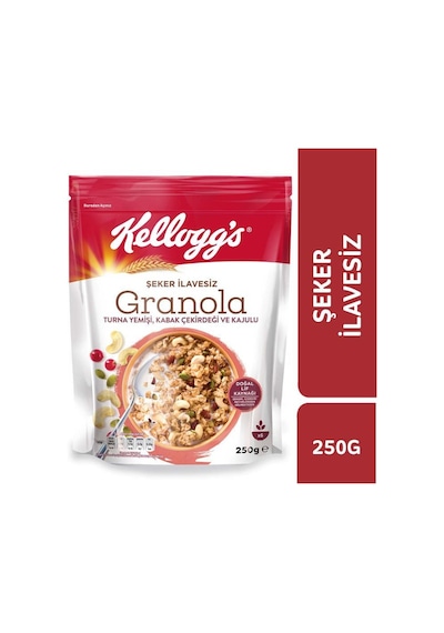 Kellogg's Şeker İlavesiz Turna Yemişi Kabak Çekirdeği ve Kajulu Granola 250 G