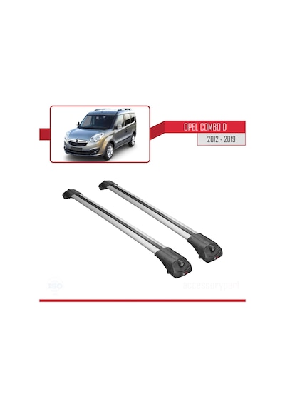 Opel Combo D 2012-2018 Arası İle Uyumlu Ace-1 Ara Atkı Tavan Barı Gri