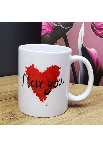 I Love You Tasarımlı Kupa Bardak Beyaz