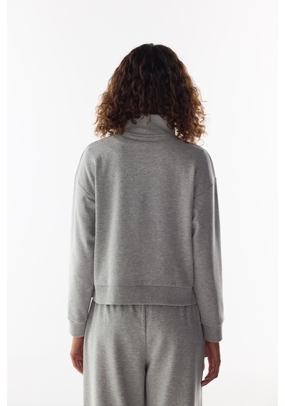 Penti Gri Yarım Fermuarlı Şardonlu Sweatshirt Gri Melanj