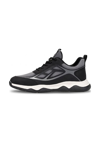 Voyager E087t Erkek Deri-tekstil Klasik Sneaker Siyah - Gri