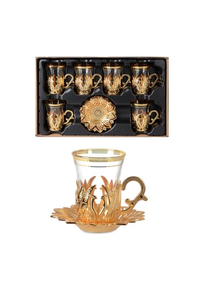 Ahsen 6 Lı Çay Seti Gold Altın