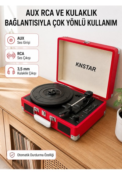 Şarj Edilebilir Taşınabilir Pikap 1800 Mah Dahili Pil Bluetooth Ve Çoklu Bağlantı Seçenekli Diğer