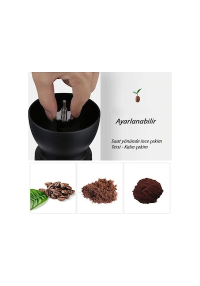 Kahve Öğütücü Değirmen Seti & Baharat Öğütücü / Filtre Kahve & Türk Kahvesi& Espresso Çok Renkli