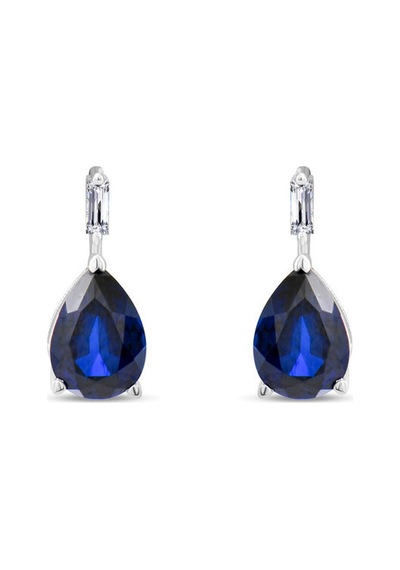 1.80 Karat Safir Pırlanta Küpe - Hrd Sertifikalı 92478387