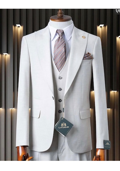 İlayda Emir Slim Fit, Kırlangıç Yaka, 6 Drop, Erkek Takım Elbise Düğün Nişan Damatlık Kombin Krem İlayda Emir Slim Fit, Kırlangıç Yaka, 6 Drop, Erkek Takım Elbise Düğün Nişan Damatlık Kombin Krem
