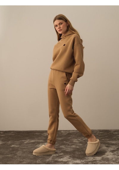 Xint Camel Pamuk Dokulu Regular Fit Sweat Pantolon 470423