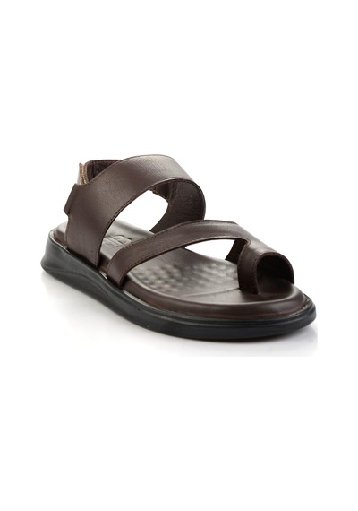 Kahve Hakiki Deri Erkek Sandalet E05433401043