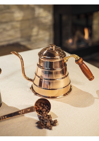 Bakır Filtre Kahve Seti V60 Parlak Bakır Renk