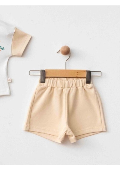 Zekids Erkek Bebek Organik Pamuklu Yakalı T-shirt Şortlu Takım-15911 renkli