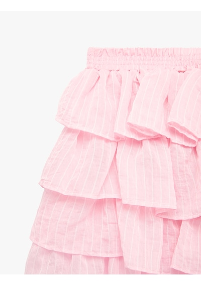 Koton Koton X Şahika Ercümen - Volümlü Katmanlı Çizgili Fırfırlı Mini Etek Pembe 6sak70145ew Gül Koton Koton X Şahika Ercümen - Volümlü Katmanlı Çizgili Fırfırlı Mini Etek Pembe 6sak70145ew Gül