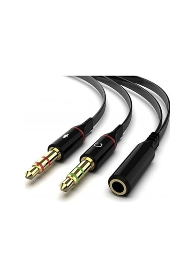 Tek Girişli Kulaklığı Bilgisayara Bağlama, Kulaklık Ve Mikrofon Ayırıcı, 1 Dişi 2 Ekek 3.5mm Jak Mikrofonlu Kulaklık Ayırıcı, Çevirici Aux 3.5mm Stereo Dişi X 2 Stereo Erkek Kulaklık Ayırıcı