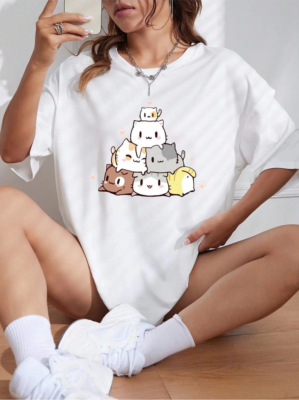 Startmore Adrift Karikatür Ve Grafik Tasarım Oversize T-shirt Cartoon/letter Serisi Kod819 Beyaz