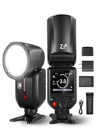 Neewer Z2-s Sony Uyumlu 76w Yuvarlak Kafa Akülü Tepe Flaşı & Kubb