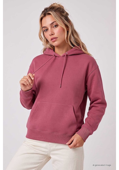 TOMMYLIFE Standart Kapüşonlu 3lü Paket Ekru-yaban Gülü-koyu Bej Kadın Sweatshirt - 97321 Bej - Pembe
