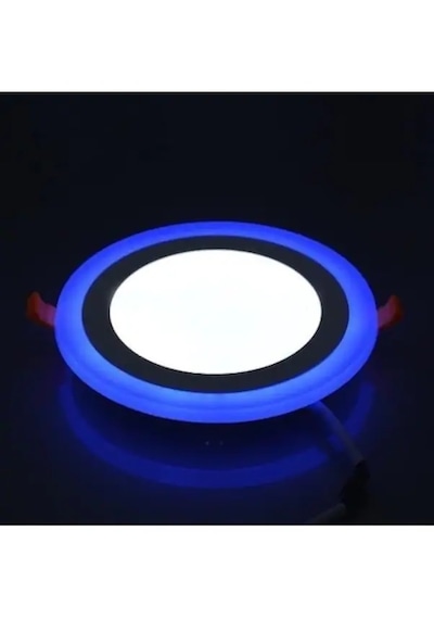 12+6 Watt Çift Renkli Led Panel Spot Lamba Armatür Mavi Beyaz Mavi - Beyaz